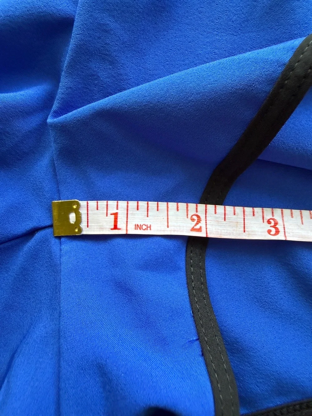 Fabletics Royal Blue Athletic Shorts with White Striped Waistband and Black Trim